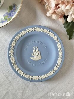 英国アンティークのジャスパーウェア、ウェッジウッドミニトレイ（Wedgwood）(m-9373-z)