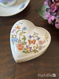 アンティーク雑貨 ジュエリーボックスアンティーク ハートの形が可愛いビンテージのエインズレイ、 COTTAGE GARDEN（コテージガーデン）のボックス