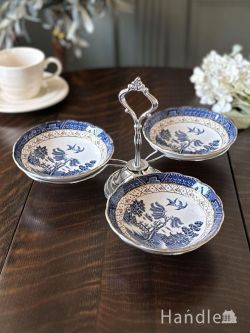 アンティーク雑貨 アンティーク食器 BOOTHS（ブース社）のリアルオールドウィロー(Real Old Willow)、英国アンティークのおしゃれなアフタヌーンティープレート