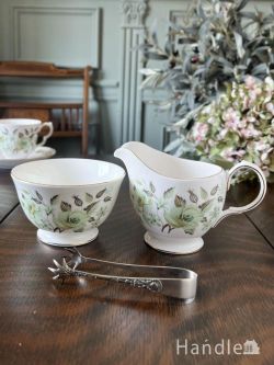 アンティーク雑貨 アンティーク食器 英国Colclough（コルクラフ）のアンティーク食器、SEDGLEYのミルクジャグ＆シュガーポット