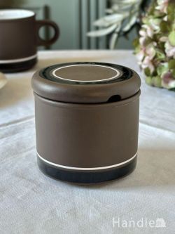アンティーク雑貨 アンティーク食器 イギリスから届いたホーンジー（HORNSEA)のおしゃれな食器、コントラスト（Contrast）のビンテージシュガーポット