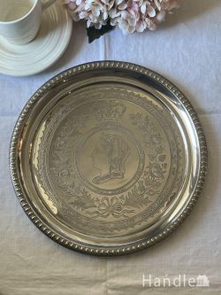 アンティーク雑貨 トレイアンティーク イギリスから届いたコロネーショントレイ、ヴィクトリア女王ダイヤモンドジュビリー1897年