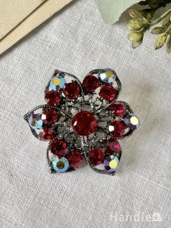 アンティーク雑貨 アンティークブローチ 英国アンティークのお花の形のブローチ、ビンテージのおしゃれなアクセサリー