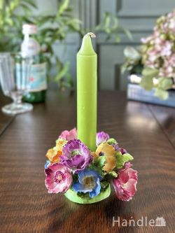 アンティーク雑貨 キャンドルスタンドアンティーク イギリスから届いたアンティークのロウソク立て、クラウンスタッフォードシャーのキャンドルスタンド