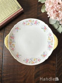 アンティーク雑貨 アンティーク食器 カラフルなバラの花が描かれたシェリーの食器、イギリスから届いた美しいアンティークのB＆Bプレート