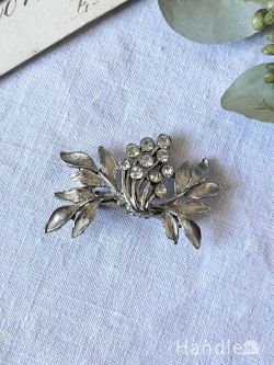 アンティーク雑貨 アンティークブローチ 大きなお花が華やかに咲くモチーフのブローチ、英国ビンテージの可愛いアクセサリー
