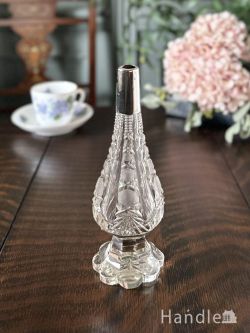 アンティーク雑貨 アンティーク花瓶 ふっくらと膨らんだアンティークガラスの花びん、イギリスから届いたとっても美しいフラワーベース