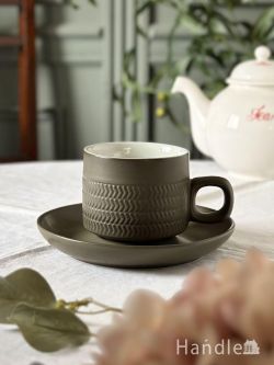 アンティーク雑貨 アンティーク食器 イギリスから届いたビンテージのDENBY(デンビー)、Chevron(シェブロン)シリーズのカップ&ソーサー