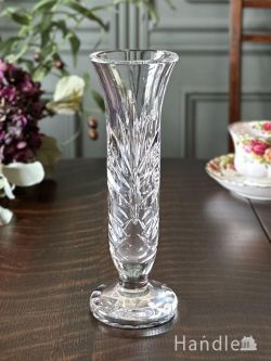 アンティーク雑貨 アンティーク花瓶 英国アンティークのフラワーベース、プレスドグラスの美しい一輪挿し