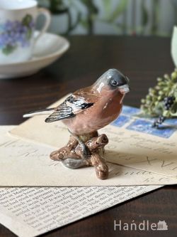 アンティーク雑貨 アンティークオブジェ 英国アンティークの小鳥のフィギュリン、ベスウィック社のズアオアトリのオブジェ（BESWICK ENGLAND）