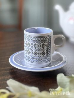 アンティーク雑貨 アンティーク食器 可愛い幾何学模様がおしゃれなホーンジー、TAPESTRY「タペストリー」のデミタスカップ