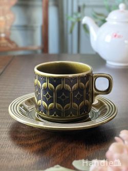 ホーンジーのアンティークのカップ&ソーサー、ヘアルームのレイクランドグリーン