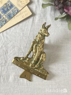 アンティーク雑貨 その他アンティーク雑貨 英国アンティークのおしゃれな雑貨、凛々しいシェパードのブラスドアノッカー
