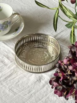 シェフィールド（sheffield）のアンティークコースター、シルバープレートのワインボトルコースター(h-1339-z)