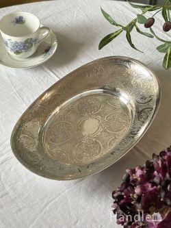 アンティーク雑貨 トレイアンティーク イギリスから届いたBarker Ellis(バーカーエリス)の器、オーバル型のおしゃれなアンティークブレッドトレイ