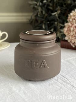アンティーク雑貨 アンティークキャニスター ホーンジー（HORNSEA)のおしゃれな食器、コントラストのビンテージキャニスター(TEA)