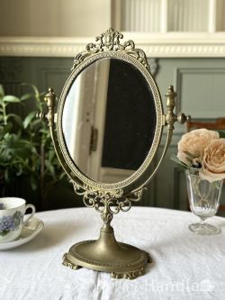 アンティーク雑貨 アンティークミラー・鏡 フランスから届いたアンティークのおしゃれな鏡、華やかな雰囲気のスタンドミラー