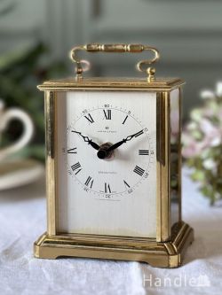 イギリスから届いたアンティークの時計、キラキラッと輝くおしゃれな置き時計(k-6018-z)