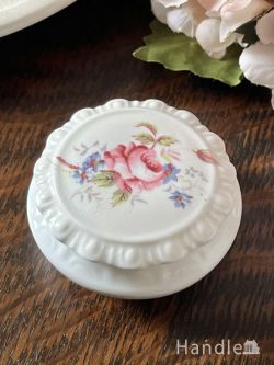 アンティーク雑貨 ジュエリーボックスアンティーク 英国アンティークのおしゃれなトリンケットボックス、華やかなお花模様のコールポート（Coalport）