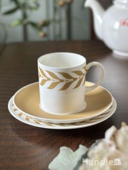 アンティーク雑貨 アンティーク食器 スージークーパー(Susie Cooper)のCRESSIDA、ウェッジウッドのビンテージカップ&ソーサー(トリオ)
