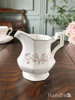 アンティーク雑貨 アンティーク食器 八角形のフォルムがおしゃれなミルクピッチャー、ジョンソンブラザーズ（Johson Brothers）のアンティーク