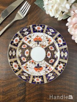 アンティーク雑貨 アンティーク食器 イマリパターンの美しいプレート、イギリスから届いたアンティークのケーキ皿