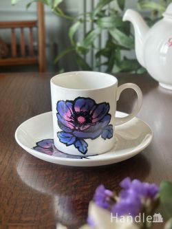 とっても希少なスージークーパーのビンテージ食器、BLUE ANEMONE(ブルー・アネモネ)のカップ＆ソーサー(m-10416-z)