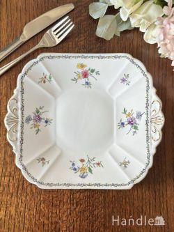 イギリスから届いたシェリーのB＆Bプレート、めずらしいローストフト(Lowestoft)パターンの食器(d-2203-z)