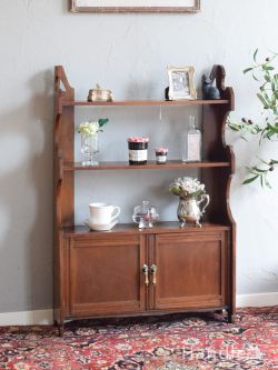 イギリスから届いた美しいオープンシェルフ、アンティークのウォールキャビネット(m-1235-f)