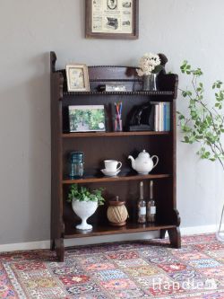 アンティーク家具 アンティークのキャビネット イギリスのアンティーク本棚、オーク材のおしゃれなオープンシェルフ