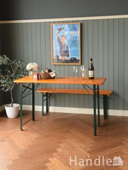 アンティーク風 アンティーク風の家具 折り畳み式のアンティーク風テーブル、おしゃれなガーデンテーブル（ビアテーブル）