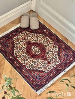 絨毯 ペルシャ絨毯 幾何学模様のおしゃれなペルシャ絨毯、サルーク(Saroogh)のビンテージのラグ