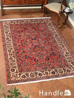 絨毯 ペルシャ絨毯 落ち着いた風格が漂うペルシャ絨毯、イスファハンのアンティークラグ