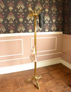 アンティーク家具  ゴールドが美しいアンティーク家具、ホールスタンド（コートハンガー）