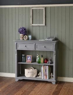 アンティーク家具  フランスの可愛いアンティーク家具、グレーペイントのキャビネット