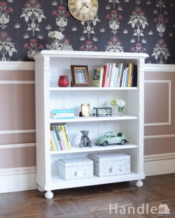 アンティーク家具 アンティークのキャビネット フランスから届いたアンティーク家具、オープンブックシェルフ（ホワイト）