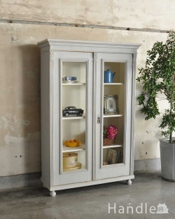 アンティーク家具 アンティークのキャビネット アンティークのフレンチ家具、ペイント仕上げのグリアージュキャビネット(ワードローブ)