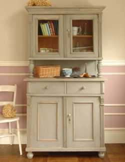 アンティーク家具  アンティーク カップボード（グレー）