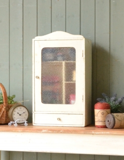 アンティーク家具 ウォールキャビネット フランスアンティーク、引き出し付きの スモール キャビネット