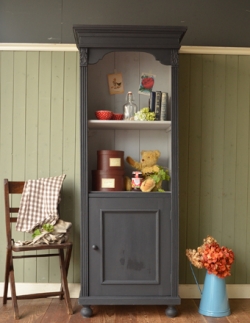 アンティーク家具  フランスのアンティーク家具、シックなネイビー色のキャビネット