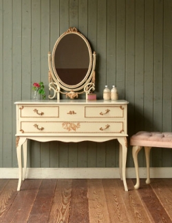 アンティーク家具 アンティークのドレッサー 1940年代のアンティーク ドレッサー（クリーム）