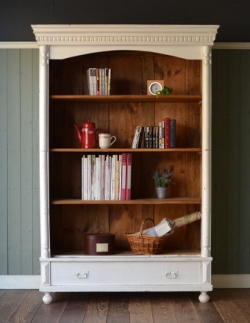 アンティーク家具  1930年代のアンティーク オープンキャビネット（ホワイト）