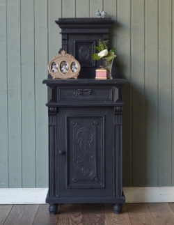 アンティーク家具  1940年代のアンティーク ベッドサイドキャビネット（ネイビー）