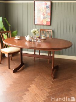 アンティーク家具 アンティークのテーブル ホエールレッグがおしゃれなビンテージのテーブル、G-planフレスコの伸長式ダイニングテーブル