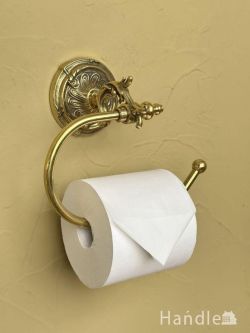 DIYグッズ トイレットペーパーホルダー 植物の美しいモチーフが模られた真鍮製のペーパーホルダー、イタリアから届いたアンティーク調のおしゃれなタオルハンガー