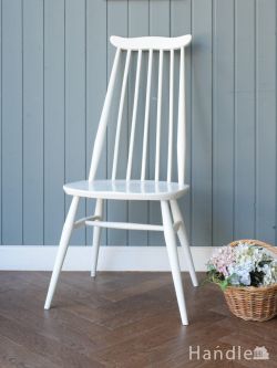 アンティークチェア・椅子 アーコールチェア アーコール（ERCOL)社のビンテージチェア、白くペイントしたゴールドスミスチェア