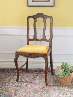 猫足が優雅なアンティークのダイニング椅子、フランスから届いた美しいアンティークチェア 
