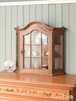 アンティーク家具 アンティークのキャビネット フランスから届いた小さなアンティークキャビネット、オーク材のおしゃれなウォールキャビネット