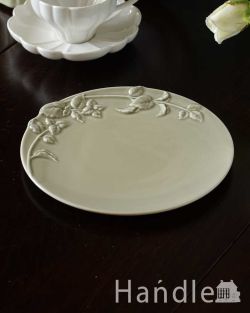 インテリア雑貨 プレート皿 アンティーク調のおしゃれな食器、スタジオMのミントのディナープレート（ライトグレー・20cm） 
