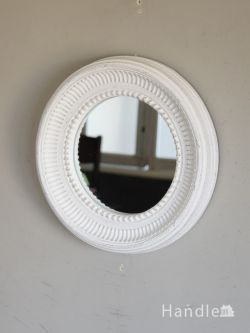 インテリア雑貨 鏡おしゃれ アンティーク調のおしゃれな鏡、丸い形をしたウォールミラー（パティネ・WH）